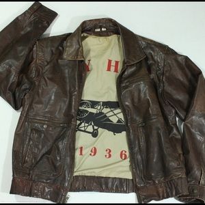 VTG Chia Leather Fly High 1936 Bomber Jacket